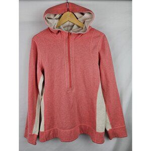 Tommy Bahama Women's Jacket Size Large Coral Pink Long Sleeve Hood 1/4 Zip Shirt